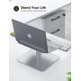 Swivel Laptop Stand, Lamicall Laptop Riser - [360-Rotating] Ergonomic Aluminum Computer Desk Holder Compatible with MacBook, Air, Pro, Dell XPS, HP and More 10'' - 17.3'' Notebook - Sliver