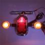 HTTMT- Motorcycle Chrome Smoke Metal Tombstone Brake Tail W/Light Signal Compatiable With Big Twin Motorcycle Bike [P/N: XH3118B-A-01-CD+SK]