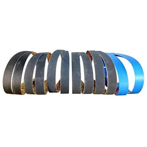 1 in. X 30 in. Premium Silicon Carbide Fine Grit Sanding Belts 220, 400, 600, 800, 1000 Grit Sharpening Belts 12 Pack Assortment