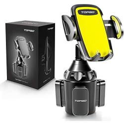 [Upgraded] Car Cup Holder Phone Mount Adjustable Automobile Cup Holder Smart Phone Cradle Car Mount for iPhone 11 Pro/XR/XS Max/X/8/7 Plus/6s/Samsung S10+/Note 9/S8 Plus/S7 Edge(Yellow)