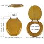 Angel Shield Durable Wood Veneer Natural Toilet Seat Metal Hinged Easy Clean Anti-scratch American Standard(Round,Oak)