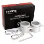 HOOPLE Aluminum Alloy Flagpole Mounting Rings Set for 1 inch Pole Hooks Replacement, Well Packed, 360 Degree Rotating Tangle Free with Carabiners, Spinning Flag Pole Clips Kit (Silver Pack of 2)