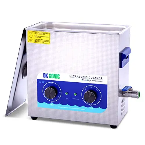 Commercial Ultrasonic Cleaner - DK SONIC 6L 180W Sonic Cleaner with Heater and Basket for Metal Parts, Carburetor,Fuel Injector,Record,Circuit Board,Brass,Engine Parts,Tableware,Home Repair Tool,etc