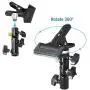 LimoStudio Heavy Duty Metal Clamp Clip Holder Light Stand Mount Bracket with Umbrella Reflector Holder, Female Screw Adapter Thread Brass and 5/8'' Light Stand Attachment for Reflector, AGG1809 LimoStudio Heavy Duty Metal Clamp Clip Holder Light Stand Mount Bracket with Umbrella Reflector Holder, Female Screw Adapter Thread Brass and 5/8'' Light Stand Attachment for Reflector, AGG1809