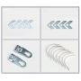 18PCS Silver Metal Photo Frame Hardware Accessories L Shaped Angle Bracket Flat Plate Fastener Tapped Corners Gasket Picture Frame Hanging Hangers Hooks Spring Clips DIY Picture Framing Tools