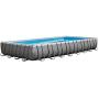 Intex 32ft X 16ft X 52in Ultra Frame Rectangular Pool Set with Sand Filter Pump, Ladder, Ground Cloth and Pool Cover