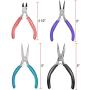 Anezus 4Pcs Jewelry Pliers Tool Set Includes Needle Nose Pliers, Round Nose Pliers, Wire Cutters and Bent Nose Pliers for Jewelry Beading Repair Making Supplies