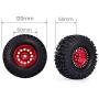 GoolRC 2PCS 2.2 Inch RC Rubber Tire Alloy Beadlock Rims Wheel Upgrade Parts for Traxxas Hsp Redcat Tamiya Axial Scx10 D90 Hpi RC Crawler (Red)