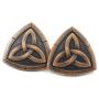 Bezelry 12 Pieces Triangle Celtic Trinity Knot Metal Shank Buttons. 20mm (3/4 inch) (Antique Copper)