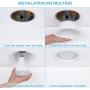 TORCHSTAR 12-Pack 6 Inch Recessed Can Light Trim with White Metal Step Baffle, for 6 Inch Recessed Can, Detachable Iron Ring Included, Fit Halo/Juno Remodel Recessed Housing, Line Voltage Available