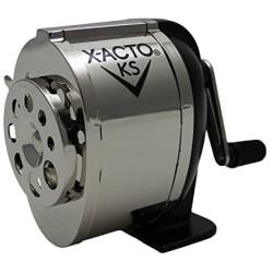 X-ACTO Ranger 1031 Wall Mount Manual Pencil Sharpener,Silver/Black