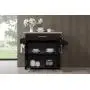 Hodedah Kitchen Island with Spice Rack, Towel Rack & Drawer, Chocolate with Grey Top Hodedah Kitchen Island with Spice Rack, Towel Rack & Drawer, Chocolate with Grey Top