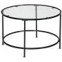 VINGLI 26 Modern Round Coffee Table Tempered Glass Accent Table with Metal Frame for Living Room VINGLI 26 Modern Round Coffee Table Tempered Glass Accent Table with Metal Frame for Living Room