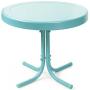 Crosley Furniture Gracie 3-Piece Retro Metal Outdoor Conversation Set with Side Table and 2 Chairs - Caribbean Blue