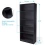 Atlantic Oskar 5 Shelf Bookcase, Espresso PN38408139