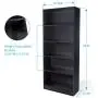 Atlantic Oskar 5 Shelf Bookcase, Espresso PN38408139 Atlantic Oskar 5 Shelf Bookcase, Espresso PN38408139