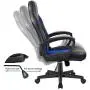 Furmax Office Chair Desk Leather Gaming Chair, High Back Ergonomic Adjustable Racing Chair,Task Swivel Executive Computer Chair Headrest and Lumbar Support (Blue)