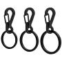 SENHAI 30Pcs Metal Flat Key Rings, 3 Sizes, 10Pcs Mini SF Carabiners Spring Snap Clasps for Climbing Camping Survival Backpack Bottle Hooks - Black