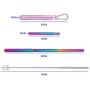 Flyby Portable Reusable Drinking Straws | Collapsible & Foldable Telescopic Stainless Steel Metal Straw Dispenser | Final Aluminum Case, Long Cleaning Brush, Silicone Tip | Pink Rainbow | 1-Pack
