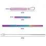 Flyby Portable Reusable Drinking Straws | Collapsible & Foldable Telescopic Stainless Steel Metal Straw Dispenser | Final Aluminum Case, Long Cleaning Brush, Silicone Tip | Pink Rainbow | 1-Pack