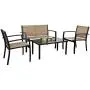 Flamaker 4 Pieces Patio Furniture Outdoor Furniture Outdoor Patio Furniture Set Textilene Bistro Set Modern Conversation Set Bistro Set with Loveseat Tea Table for Home, Lawn and Balcony Flamaker 4 Pieces Patio Furniture Outdoor Furniture Outdoor Patio Furniture Set Textilene Bistro Set Modern Conversation Set Bistro Set with Loveseat Tea Table for Home, Lawn and Balcony