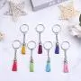 Keychain Tassles, Cridoz 200pcs Bulk Keychain Rings Set Includes 50pcs Tassels for Crafts, 50pcs Key Chain Rings, 50pcs Jump Ring and 50pcs Screw Eye Pins for Acrylic Keychain Blanks