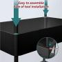 Slim Storage Cart 4 Tier Shelf Rolling Cart Storage Shelves Corner Organizer Metal Storage Racks (Black)