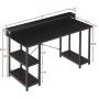 Sedeta Computer Desk with Storage Shelves and Hutch, 55 inch Office Desk with Printer Monitor Shelf CPU Stand, Large Computer Table, Studying Writing Desk Workstation for Home Office, Black