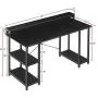 Sedeta Computer Desk with Storage Shelves and Hutch, 55 inch Office Desk with Printer Monitor Shelf CPU Stand, Large Computer Table, Studying Writing Desk Workstation for Home Office, Black