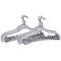Quality Plastic 20-Pack Non Velvet Non-Flocked Thin Compact Coat Hangers with Metal Clips for Skirts Pants Blouses 360° Swivel Hook (Gray, 20)