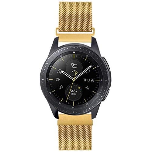 WNIPH 20mm Quick Release Stainless Steel Mesh Watch Band Compatible with Samsung Galaxy Watch 42mm/Active2 44mm 40mm/Gear Sport / Gear S2 Classic / Garmin Vivoactive 3, Metal Replacement Sport Strap