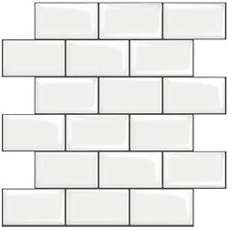 STICKGOO 10-Sheet White Subway Tiles Peel and Stick Backsplash, Stick on Tiles Kitchen Backsplash (Thicker Design)
