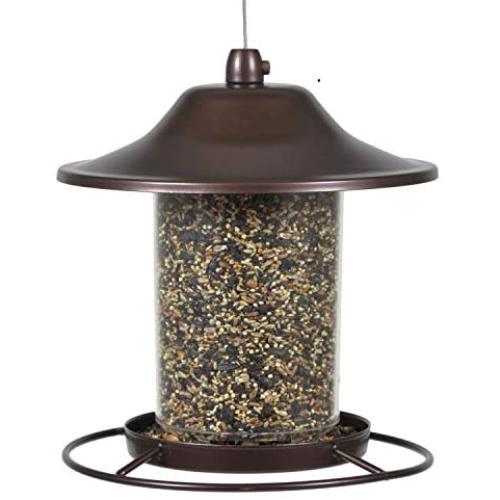 Perky-Pet 312 Panorama Bird Feeder, Small, 2 lbs, Brown