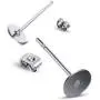200 Pairs (400 Pieces) Stainless Steel Earrings Posts Flat Pad with Butterfly Earring Backs for Earring Making Findings (Silver)