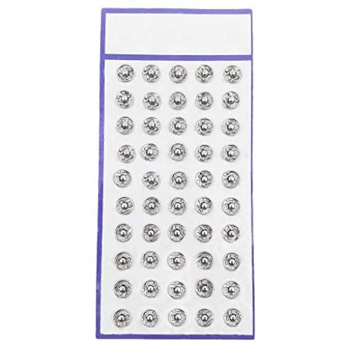50 Pairs/Set Silver 8mm Metal Sew-on Snap Buttons Press Stud Fasteners Press Button Craft Rapid Rivet Making Poppers Stainless Steel Stud Sewing Accessories Buttons Scrapbooking Dress Clothing Bags