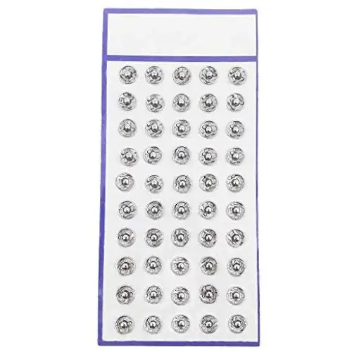 50 Pairs/Set Silver 8mm Metal Sew-on Snap Buttons Press Stud Fasteners Press Button Craft Rapid Rivet Making Poppers Stainless Steel Stud Sewing Accessories Buttons Scrapbooking Dress Clothing Bags