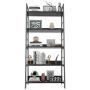 HIMIMI 5 Shelf Ladder Bookcase, Industrial Bookshelf Wood and Metal Bookshelves, Plant Flower Stand Rack Book Rack Storage Shelves for Home Decor HIMIMI 5 Shelf Ladder Bookcase, Industrial Bookshelf Wood and Metal Bookshelves, Plant Flower Stand Rack Book Rack Storage Shelves for Home Decor