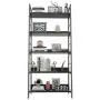 HIMIMI 5 Shelf Ladder Bookcase, Industrial Bookshelf Wood and Metal Bookshelves, Plant Flower Stand Rack Book Rack Storage Shelves for Home Decor