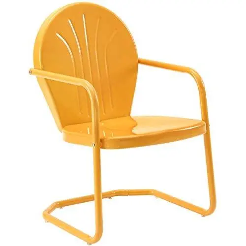 Crosley Furniture CO1001A-TG Griffith Retro Metal Outdoor Chair, Tangerine Crosley Furniture CO1001A-TG Griffith Retro Metal Outdoor Chair, Tangerine