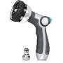 Besiter Garden Hose Nozzle, Metal Spray Nozzle High Pressure, 8 Patterns Thumb Control