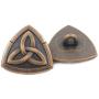 Bezelry 12 Pieces Triangle Celtic Trinity Knot Metal Shank Buttons. 20mm (3/4 inch) (Antique Copper)