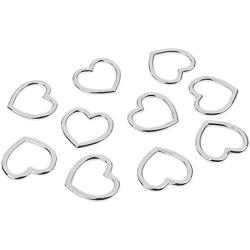 Dovewill 10 Pieces Heart Shape Metal Craft Ring Buckle for Belts Bags Strap Shoes Silver