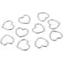 Dovewill 10 Pieces Heart Shape Metal Craft Ring Buckle for Belts Bags Strap Shoes Silver