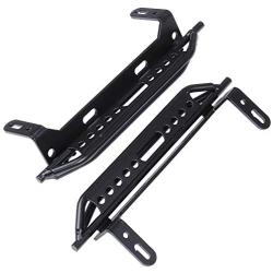 HobbyPark TRX4 Metal Side Pedal Step Running Boards Foot-Plate for Traxxas TRX-4 1/10 RC Crawler Body Shell Accessories (Black)