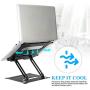 Urmust Laptop Notebook Stand Holder, Ergonomic Adjustable Laptop Stand Portable Laptop Riser Compatible with MacBook Air Pro, Dell, HP, Lenovo Light Weight Laptops Up to 15.6''(Black)