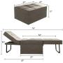 Vonanda Sofa Bed, Convertible Chair 4 in 1 Multi-Function Folding Ottoman Modern Breathable Linen Guest Bed with Adjustable Sleeper for Small Room Apartment,Light Brown