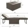 Vonanda Sofa Bed, Convertible Chair 4 in 1 Multi-Function Folding Ottoman Modern Breathable Linen Guest Bed with Adjustable Sleeper for Small Room Apartment,Light Brown