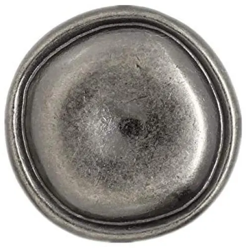 Bezelry 12 Pieces Rustic Round Metal Shank Buttons. 23mm (7/8 inch) (Gray Silver)