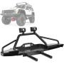 Dilwe RC Front Bumper, Metal RC Front Bumper with LED Light Upgrade Spare Part Compatible with Axial SCX10 II 90046 RC Models