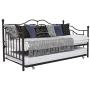 DHP Tokyo Daybed and Trundle with Metal Frame, Twin Over Twin Size, Brushed Bronze